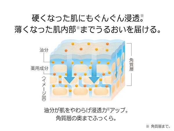 硬くなった肌にもグングン浸透